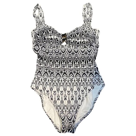 Anne Cole Black and White Swimsuit Full Coverage Size 6 - Picture 1 of 7